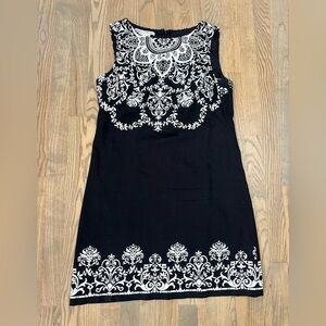 Maggy London Black and White Patterned Mini Dress